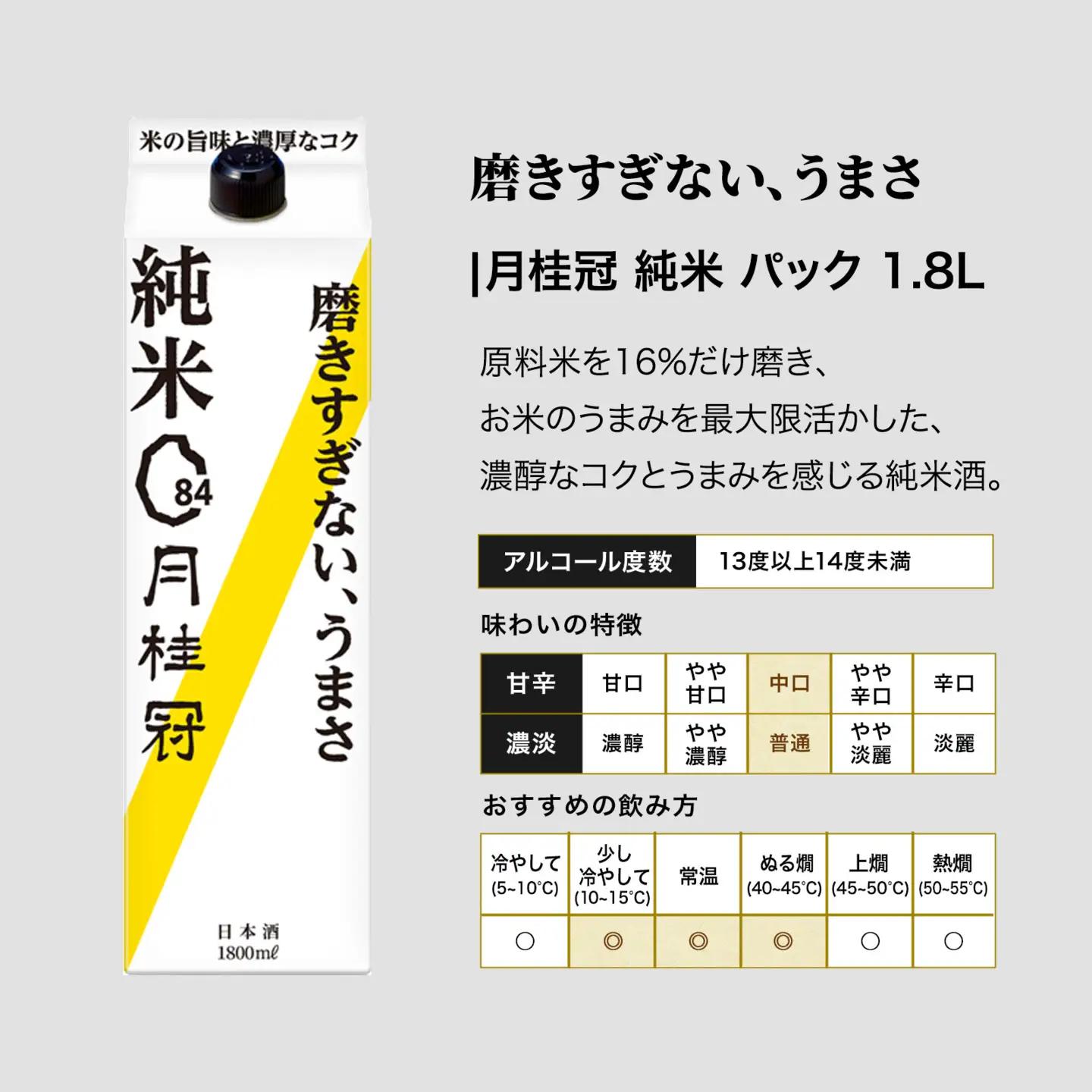 【月桂冠】月桂冠純米パック1.8L×6本｜京都 日本酒 人気 おすすめ