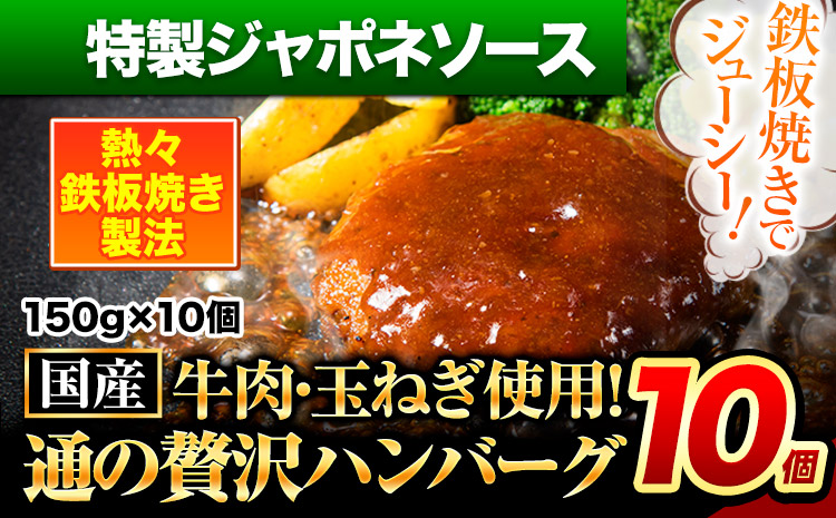 ハンバーグ 10個 国産のお肉使用！ 鶏肉不使用 温めるだけ 「通の贅沢ハンバーグ」特製ジャポネソース 《7-14日以内に出荷予定(土日祝除く)》 牛 訳あり 小分け 早く届く---gkt_lcl_6