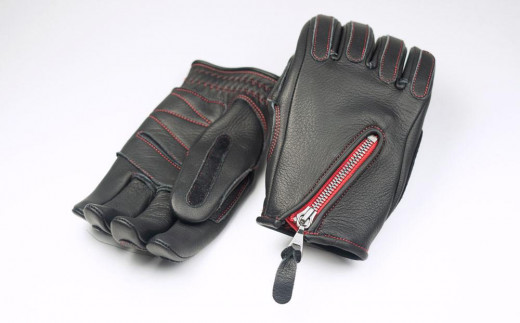 カカザン バイク用 ライディング グローブ【カラー：ブラック×レッド／サイズ：S】(スリーシーズン向け)