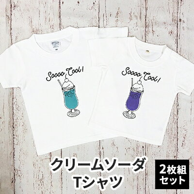 【ふるさと納税】2人兄弟姉妹でおそろい /クリームソーダ パープル（小）×グリーン（大）/ Tシャツ2枚組ギフトセット
