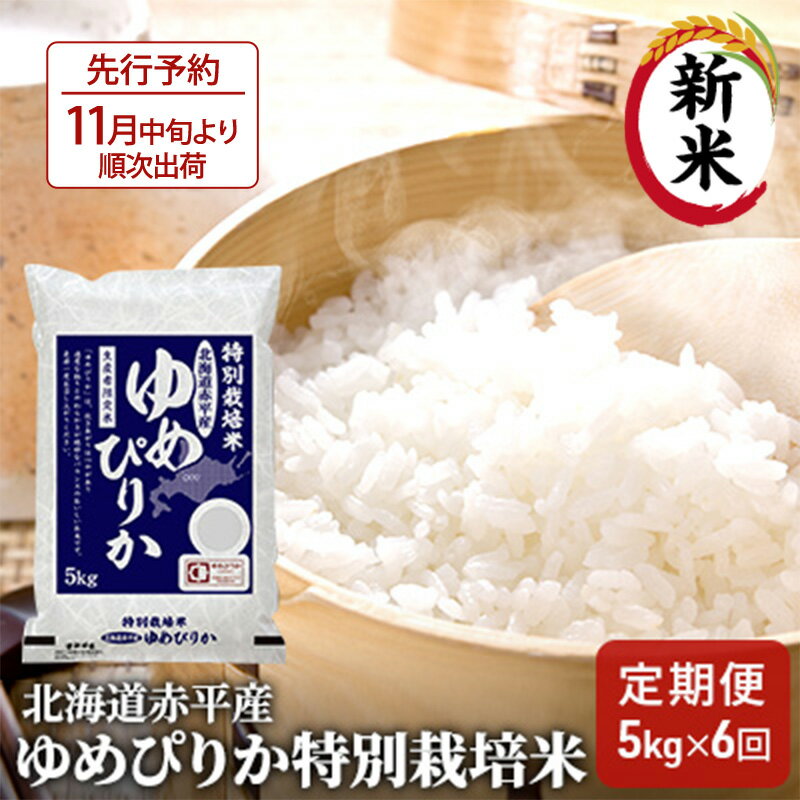 【ふるさと納税】北海道赤平産 ゆめぴりか 5kg 特別栽培米 【6回お届け】 精米 米 北海道 定期便 ふるさと納税 　お届け：2025年11月中旬より順次出荷