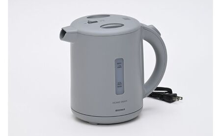 電気ケトル 転倒湯漏れ防止 グレー 空だき防止 電気ケトル【1.0L】