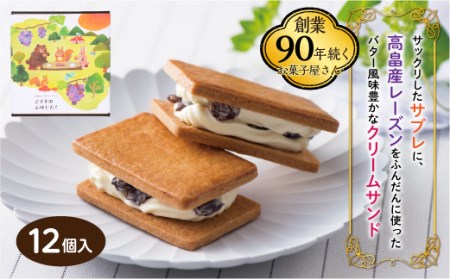 【菓子工房COCOイズミヤ】冬季限定 レーズンバターサンド こりすのふゆじたく 12個入 高畠町産 デラウェア 使用 菓子 おかし スイーツ 焼菓子 洋菓子 クッキー バター 期間限定 山形県 高畠町 F20B-244