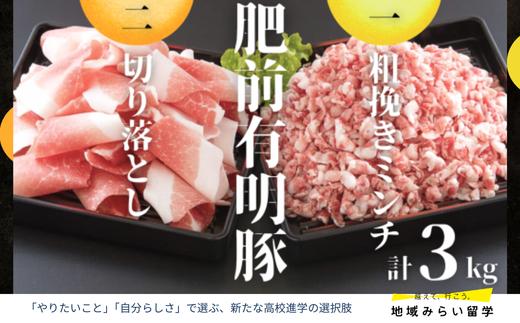 
                  【セット】肥前有明豚 切り落とし・粗挽きミンチ 計3kg
                