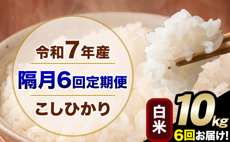 令和7年産 【隔月6回定期便】 こしひかり 10kg 白米 精米 熊本県産(南阿蘇村産含む) 単一原料米 南阿蘇村 産 米 定期便《お申込み翌月から出荷》---kh7tei_116000_10kg_ev2mo6_mna_h---