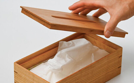 ティッシュケース ヤマザクラ ソフトパック専用 1点 / 無垢材 シンプル インテリア / 瀬戸市 / トリックフォアトリート[BBAQ006]