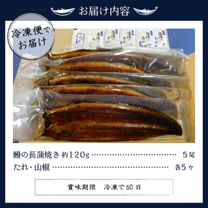a50-085　鰻の長蒲焼き5尾詰合せ
