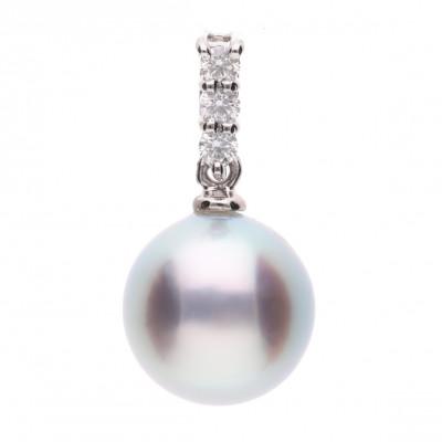 ふるさと納税 神戸市 【星朧】ウルトラスカイブルー 無調色 アコヤパール PT900 ペンダントトップ