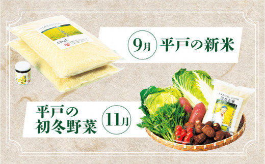 【8回定期便】平戸を満喫！山のひらど旬鮮便【株式会社ひらど新鮮市場】[KAB116]