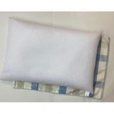 高さ調整簡単　パイプ枕 大(43x63cm)1個　枕カバーブルー2枚(マドラス柄)
