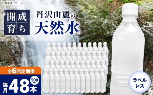 【全6回定期便（毎月お届け）】ミネラルウォーター （500mL×24本）×2箱 ラベルレス [BDBE004-11]