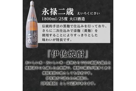 B3-02 焼酎ふるさと巡りセット！伊佐美、伊佐大泉、永禄二歳(1800ml各1本・計3本)【平酒店】