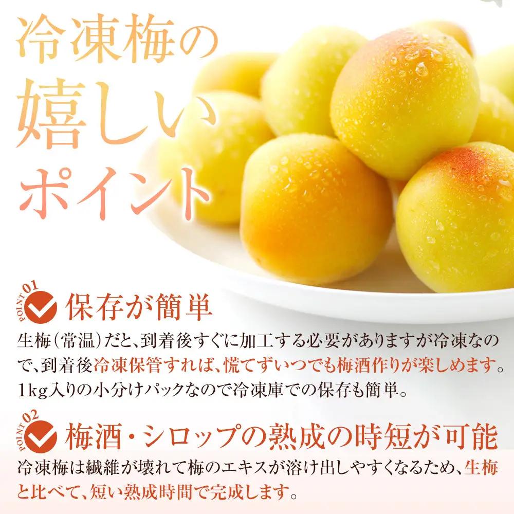 冷凍 紀州南高梅 完熟梅 約2kg L～4Lサイズ混合 ご家庭用