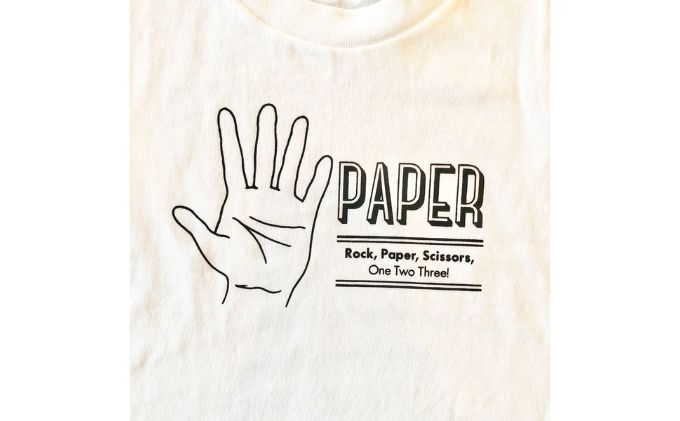 3人兄弟姉妹でおそろい/じゃんけん ROCK×PAPER×SCISSORS プリント/ Tシャツ3枚組ギフトセット【出産祝い・誕生日・ギフト・プレゼント】（80cm×130cm×140cm）