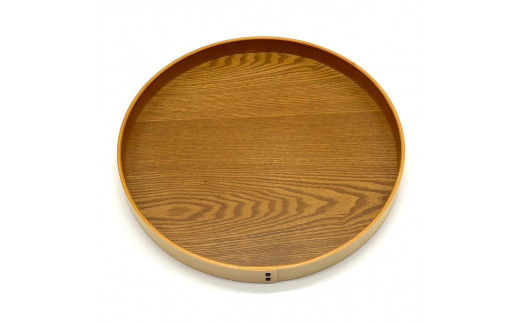 紀州塗り 曲げわっぱ 丸盆 ライトブラウン 27cm 9寸 お盆 トレー トレイ カワイイ 和風  お茶盆 プレート