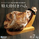 【ふるさと納税】＜特大骨付きハム 約7kg＞※通常1～2か月以内に順次出荷（7月上旬～8月下旬、11月中旬～1月上旬発送不可） 肉 加工品 豚肉 特産品 愛媛県 西予市 パーティー 城川ファクトリー 宴会 【冷蔵】