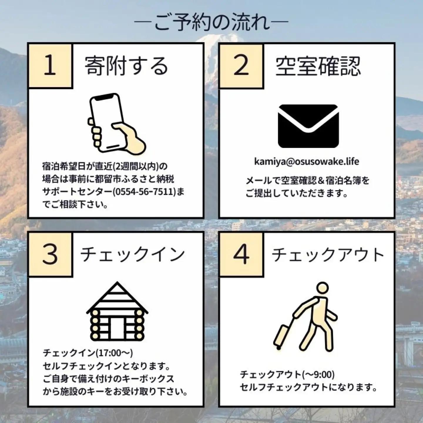 都留市エコハウスで移住体験　宿泊券(1名様）1枚