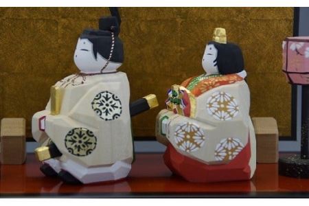 OJE-1.【桃の節句のお祝いに】奈良一刀彫　雛人形　明日香雛