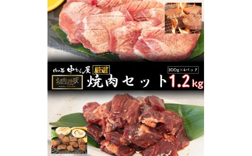 
お肉讃歌焼肉セット1.2kg （300g×4パック)＜肉の匠中むら屋厳選＞ 牛タン 牛ハラミ 【1549】
