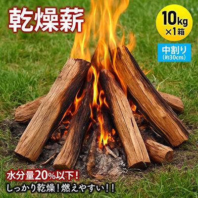 ふるさと納税 与謝野町 乾燥薪　キャンプ用 10kg　水分量20%以下までしっかり乾燥　中割(約30cm)　広葉樹ミックス