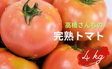 【令和7年度分予約受付】平泉町産 たかはしさんちの 完熟トマト 約4kg (M玉サイズ) 【2025年6月下旬～9月下旬頃からの発送】/【tms401-m-4kgA】