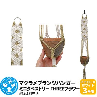ふるさと納税 邑楽町 マクラメプランツハンガー ミニタペストリー THREEフラワー|09_chm-d40101ag