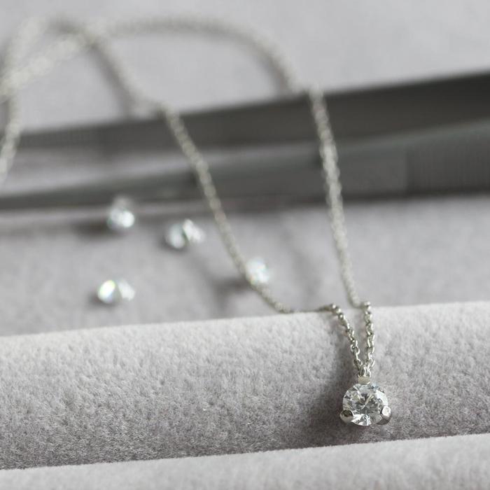 【ふるさと納税】サステナブルなジュエリーを ラボグロウンダイヤモンド Pt900ネックレス 0.2ct 3点留め　LAB-PT900-010