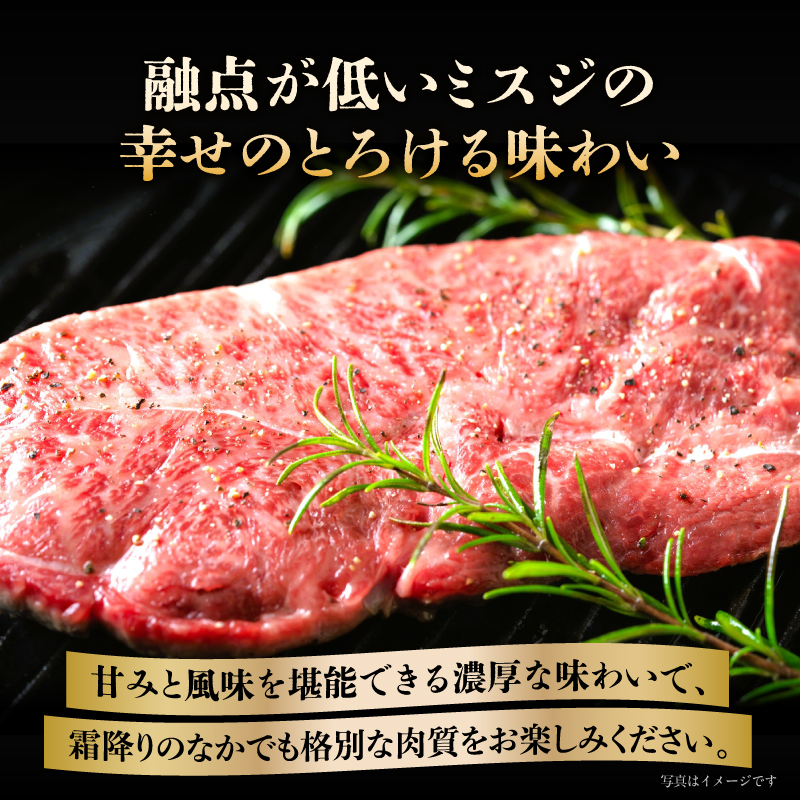 【厳選希少部位】【A4～A5】博多和牛ミスジステーキ 約500g（100g×5p） 肉 お肉 和牛 博多和牛 黒毛和牛 ステーキ 霜降り 真空パック 小分け 使い切り 食べきり 福岡県 八女市