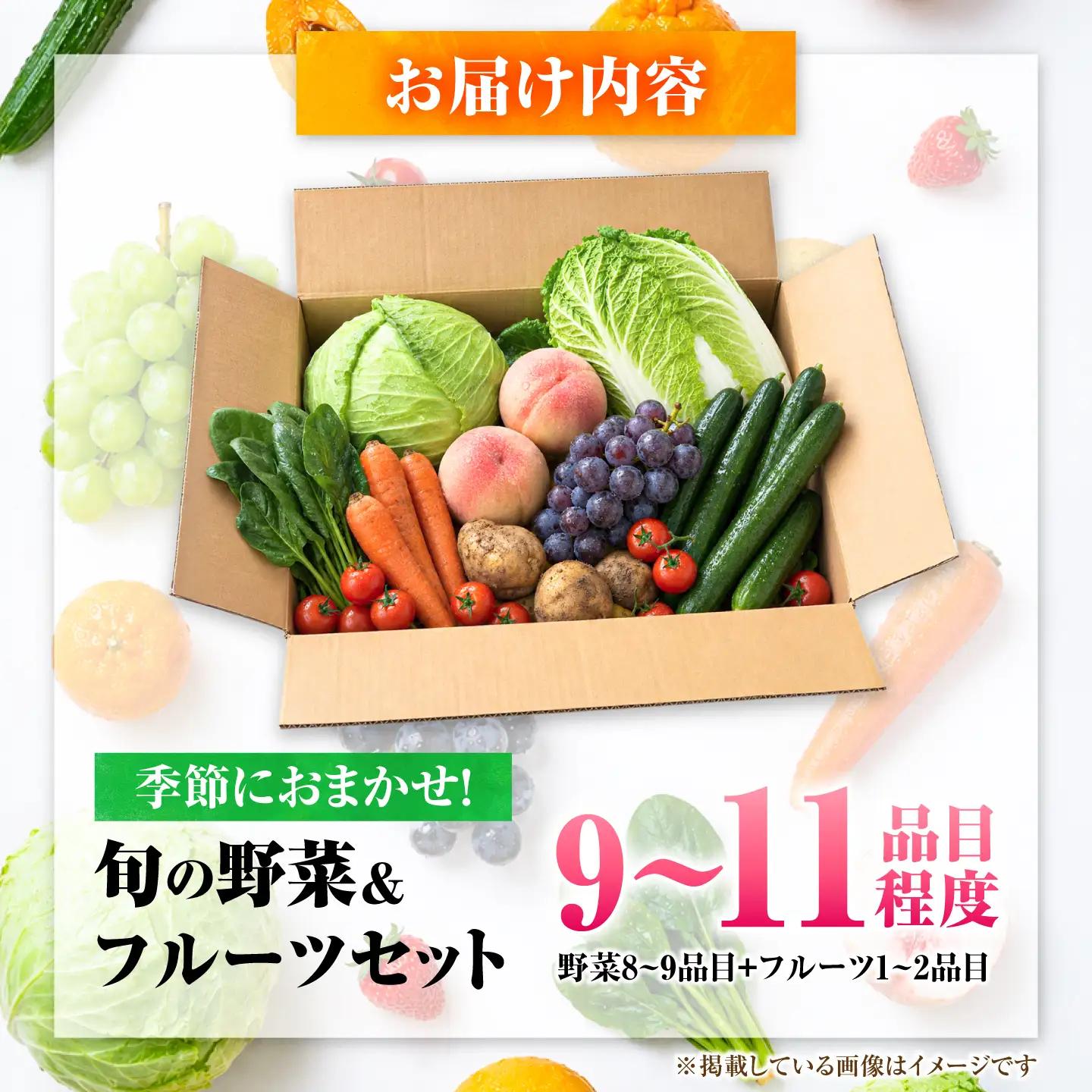 【産地直送】長崎県諫早産 旬の野菜＆フルーツ詰め合わせ 9～11品目程度 季節のおまかせセット / 野菜 フルーツ 果物 セット 詰め合わせ 旬野菜セット 旬のフルーツ 旬 食べ比べ 産地直送 健康 