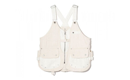 ベスト FUKUYAMA Denim Camping Vest（サイズ：M｜カラー：Ecru） 広島県福山市/株式会社スノーピーク キャンプ デニム レディース メンズ 前開き 春夏 秋冬[BACO0