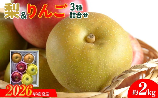 No.3020 なし＆りんご詰合せ 3種 約2kg