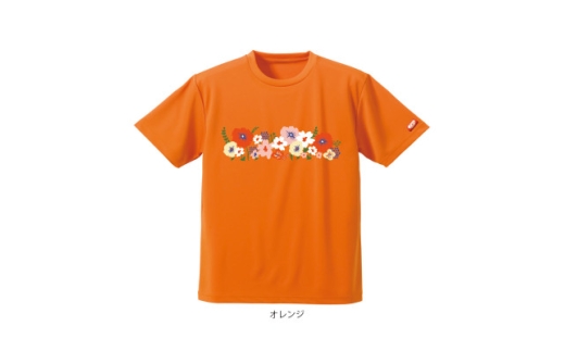 JTTA公認　卓球ユニフォーム＜男女兼用(ドライ):XXLサイズ＞フラワー2　オレンジ【1673934】