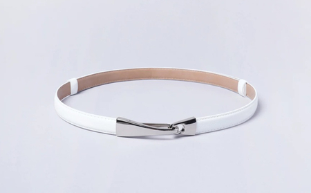 [bell la bell] シルバーバックルスライドベルト (カラー：ホワイト)