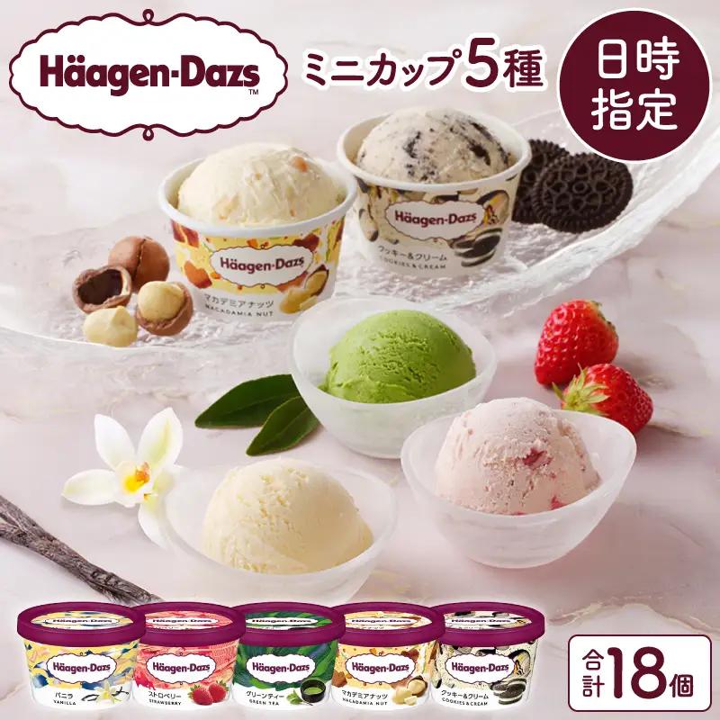 【着日指定できます!!】ハーゲンダッツ『定番ミニカップ5種セット(合計18個)』アイスクリーム アイス スイーツ デザート_H0016-127