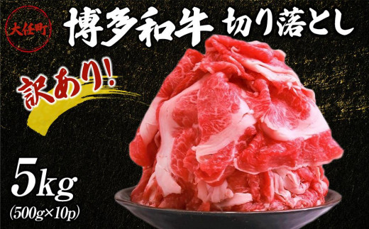 訳あり！博多和牛切り落とし　5kg(500ｇ×10ｐ）【牛肉 肉 博多和牛 和牛 切り落とし 5kg 国産 福岡 九州 博多 送料無料 福岡県 大任町 AN033】