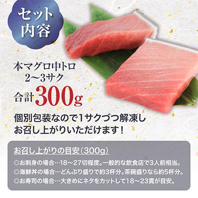 ふるさと納税 いわき市 本マグロ中トロ　約300g　解凍レシピ付き　1サクずつ真空包装 |  | 01