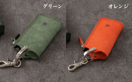 イタリアンレザーファスナーキーケース 6色から選べる 本革 経年変化 玄関キー 岐阜市/革工房COMOC[ANBP001]