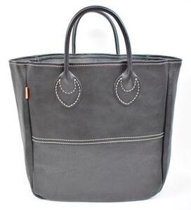 栃木レザー使用｜ソフトな手触り 本革 A4対応トートバッグ｜Tote bag 03 M｜ブラック｜minca（全7色）