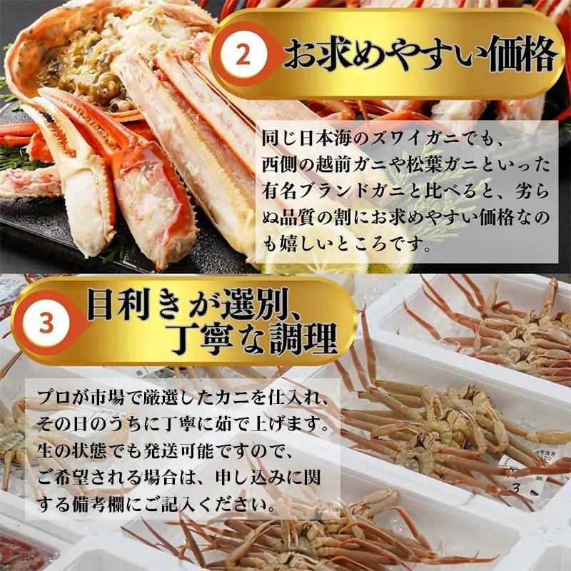 〈期間限定〉本ズワイガニ 大800g以上×2杯 計1.6kg以上 《ヒスイ勾玉付き》 『煌めき』 姿 茹で蟹 糸魚川産 鮮度が命！茹でたて直送 ずわいがに かに 蟹 ヒスイ水産 国産 日本海 新潟 新
