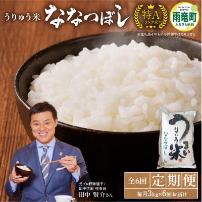 ふるさと納税 雨竜町 【定期便全6回】 うりゅう米 ななつぼし 3kg(3kg×1袋)毎月1回お届け 米 雨竜町