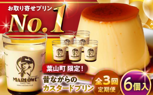 【全3回定期便】昔ながらの カスタードプリン 6個セット 計約1080g (約180g × 6個) / プリン ぷりん スイーツ 洋菓子 デザート カスタード  神奈川県 神奈川 葉山 葉山町 国産 人気 人気店 冷蔵 濃厚 贅沢 セット ふるさと【(有)マーロウ】 [ASAY037]