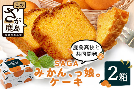 【鹿島高校 共同開発返礼品】SAGAみかん、っ娘。ケーキ 2箱（合計8個入り）A-219 スイーツ ケーキ 焼き菓子 焼菓子 みかん ミカン 蜜柑 みかんケーキ ミカンケーキ お土産 ご当地スイーツ プレゼント ギフト おみやげ