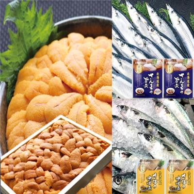 ふるさと納税 根室市 エゾバフンウニバラ約150g・さんま旨煮2P・さば味噌煮2P[11月上旬以降発送] C-71030