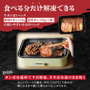 極厚タンと薄切りタンの食べ比べセット 1000g 【九条ネギ付き】 093-23