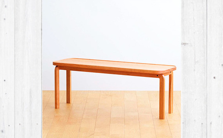 No.1047-09 府中市の家具　COCCO Bench　チェリー　生地：スカイブルー