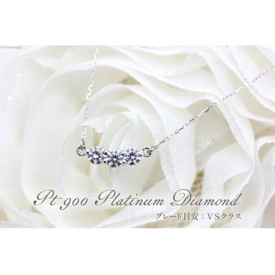 ふるさと納税 韮崎市 ネックレス PT900 プラチナ ダイヤモンド 0.3ct  両吊ライン ペンダント f030-pt