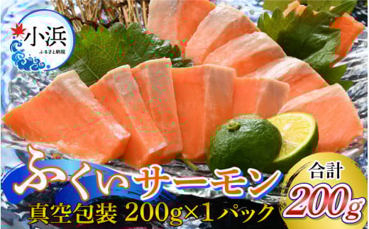 【年内配送】国産　ふくいサーモン 200g×1パック 合計200g  【配送不可地域：北海道・沖縄・離島】  [BFAA072]