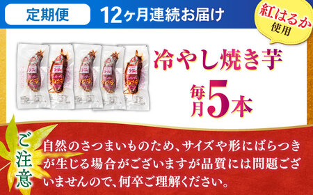 【全12回定期便】紅はるか 冷やし焼き芋 5本入 / やきいも 焼いも 焼芋 冷蔵 しっとり / 亀山市 / 芋笑[AMBU016]