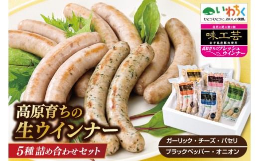 ウインナー 詰め合わせ 食べ比べ 20本セット (4本×5種) 国産 豚肉 生ウインナー フレッシュウインナー ソーセージ 冷凍 天然腸詰め おつまみ バーベキュー ギフト 贈り物 いわちく (AB0