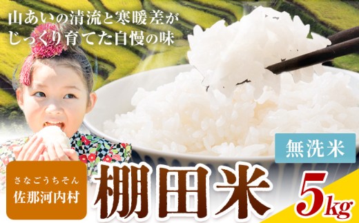 【先行予約】清流と寒暖差が生む村自慢の棚田米 無洗米 5kg《2026年11月以降順次出荷》徳島県 佐那河内村 お米 米  送料無料